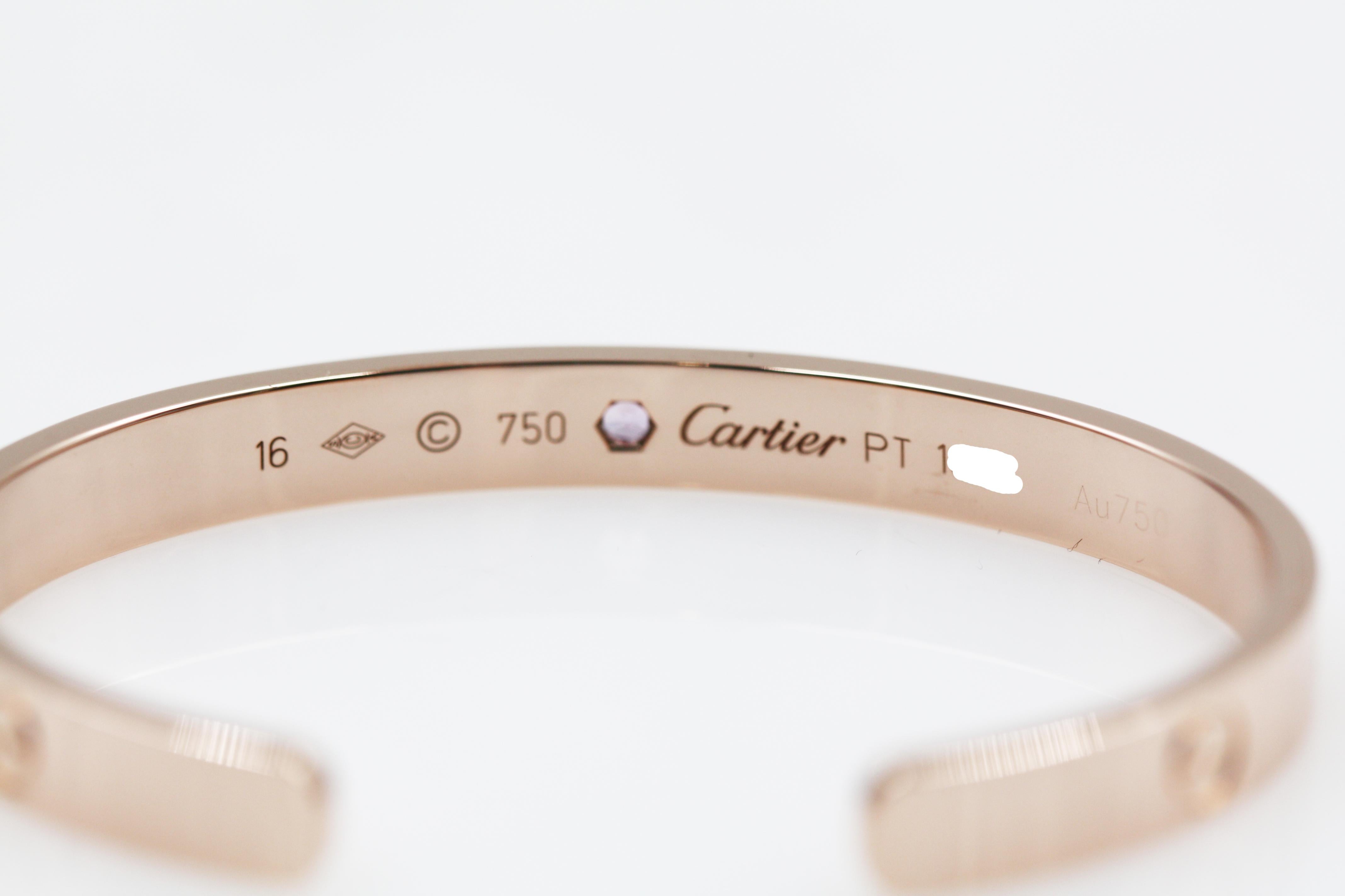 Cartier 18 Karat Rose Gold Love Bracelet 1 Pink Sapphire 1