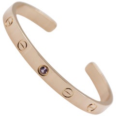 Cartier 18 Karat Rose Gold Love Bracelet 1 Pink Sapphire