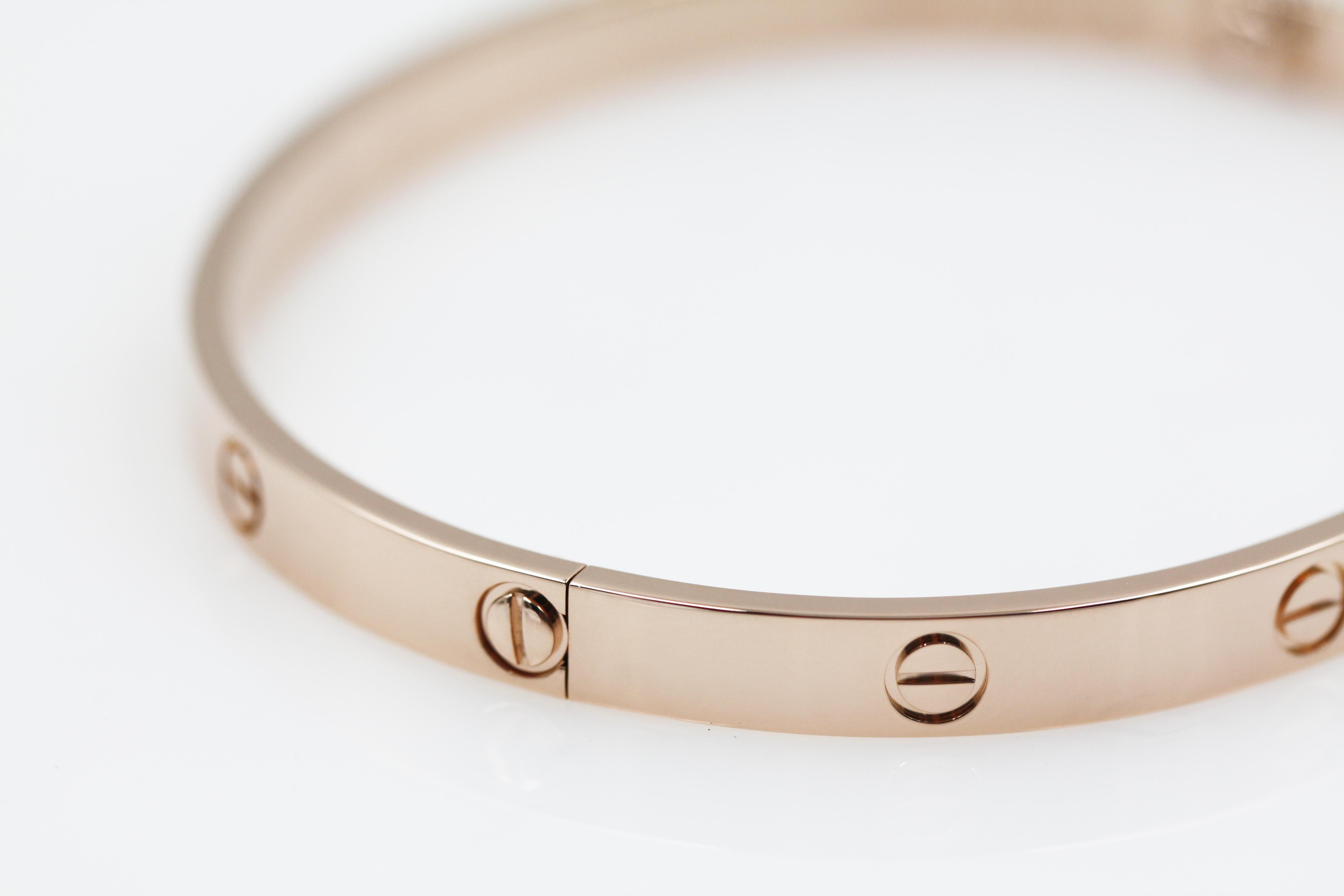 Cartier 18 Karat Rose Gold Love Bracelet 2