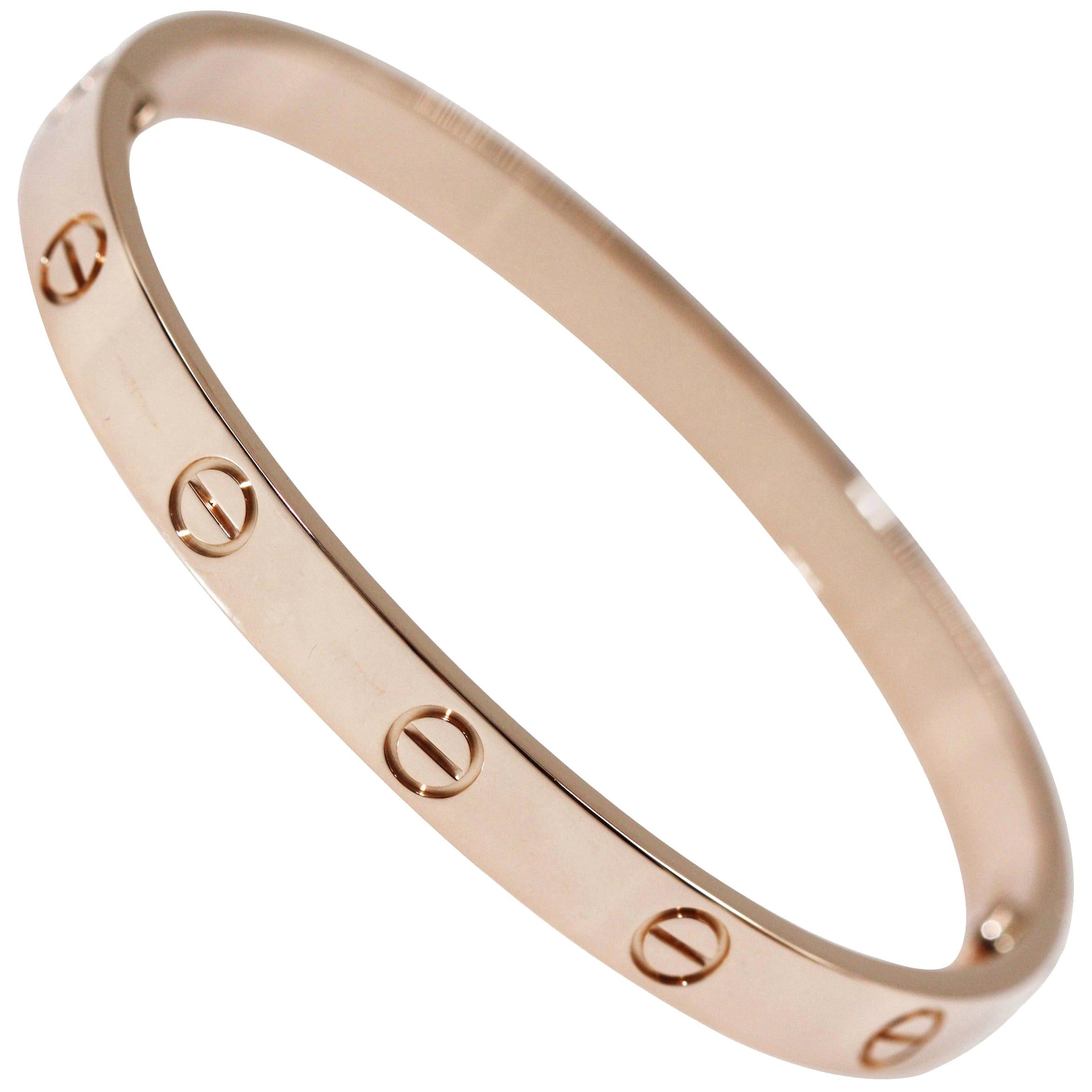 Cartier 18 Karat Rose Gold Love Bracelet For Sale