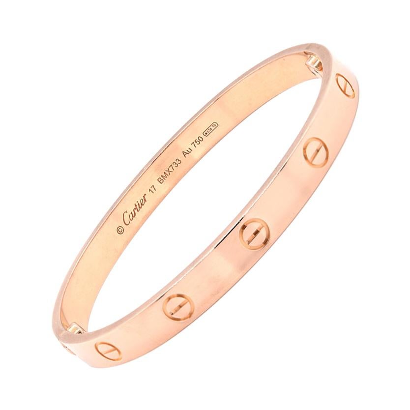 Cartier Baby Love Bracelet 18 Karat Rose Gold, Chain Love Bracelet at