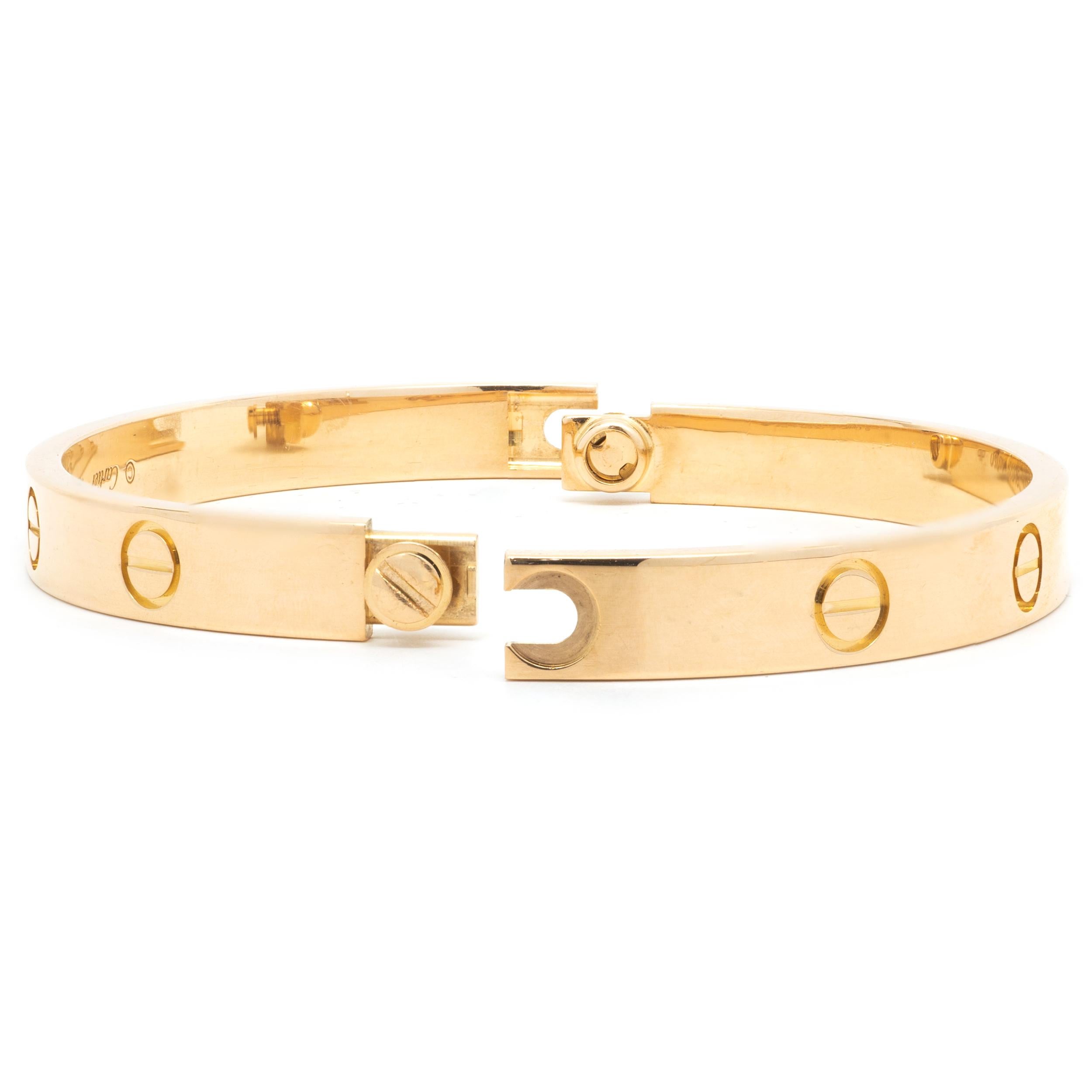 Cartier 18 Karat Rose Gold Love Bracelet In Excellent Condition In Scottsdale, AZ