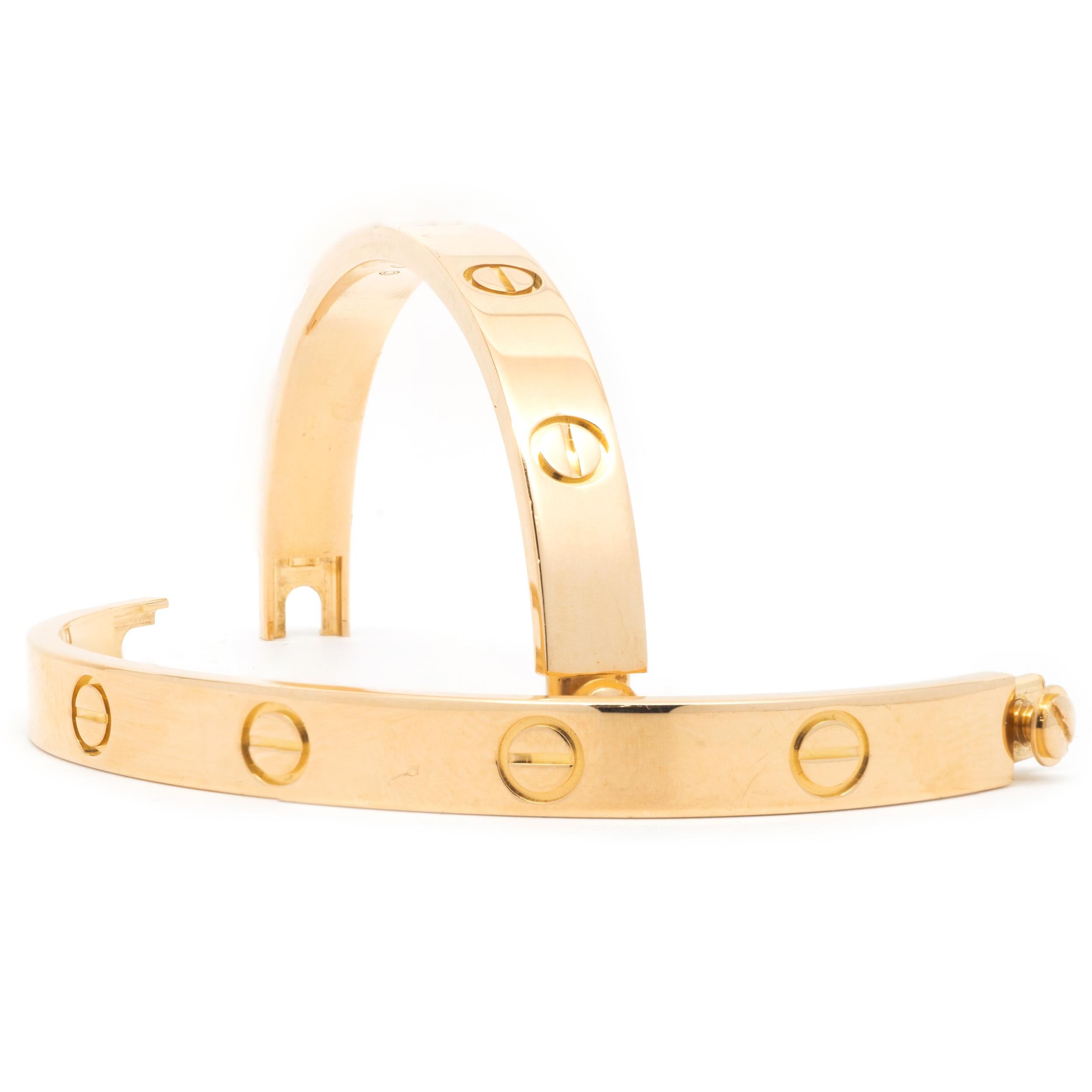 Women's Cartier 18 Karat Rose Gold Love Bracelet
