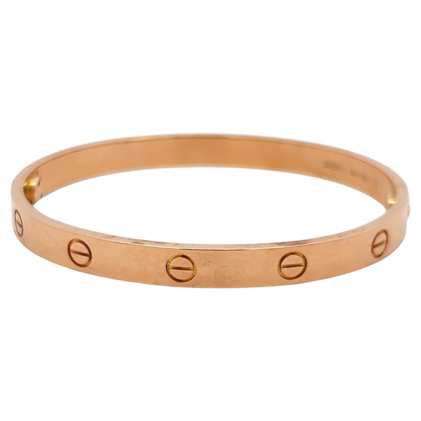 Cartier Bracciale dell
amore in oro rosa 18 carati misura 18 con scatola e certificato