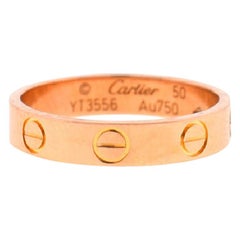 Cartier 18 Karat Rose Gold Love Ring with Box and COA