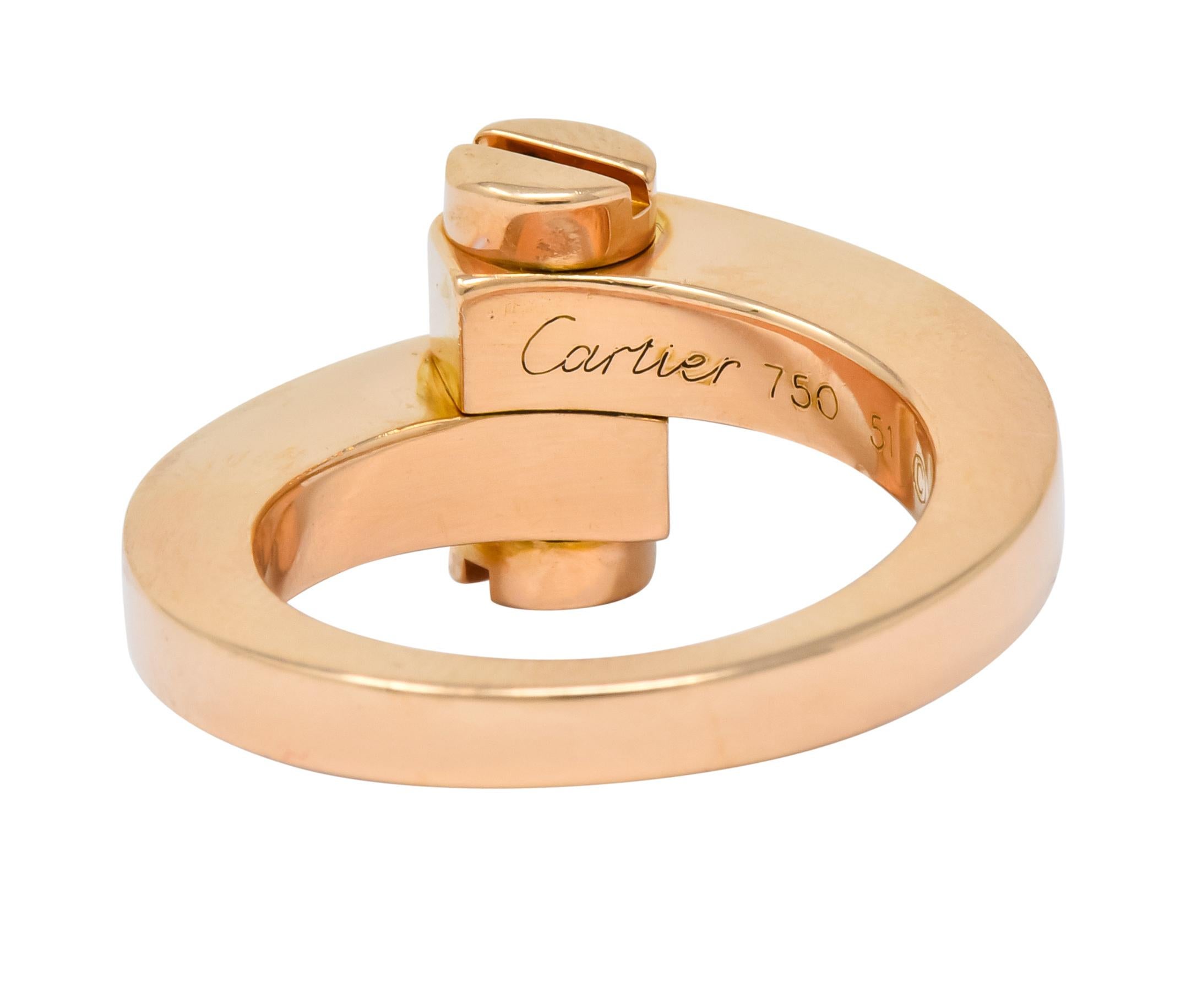 Contemporary Cartier 18 Karat Rose Gold Menotte Bypass Band Ring, circa 1990s