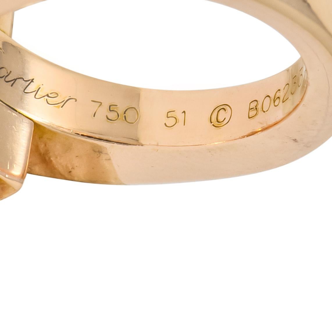 Cartier 18 Karat Rose Gold Menotte Bypass Band Ring, circa 1990s 2