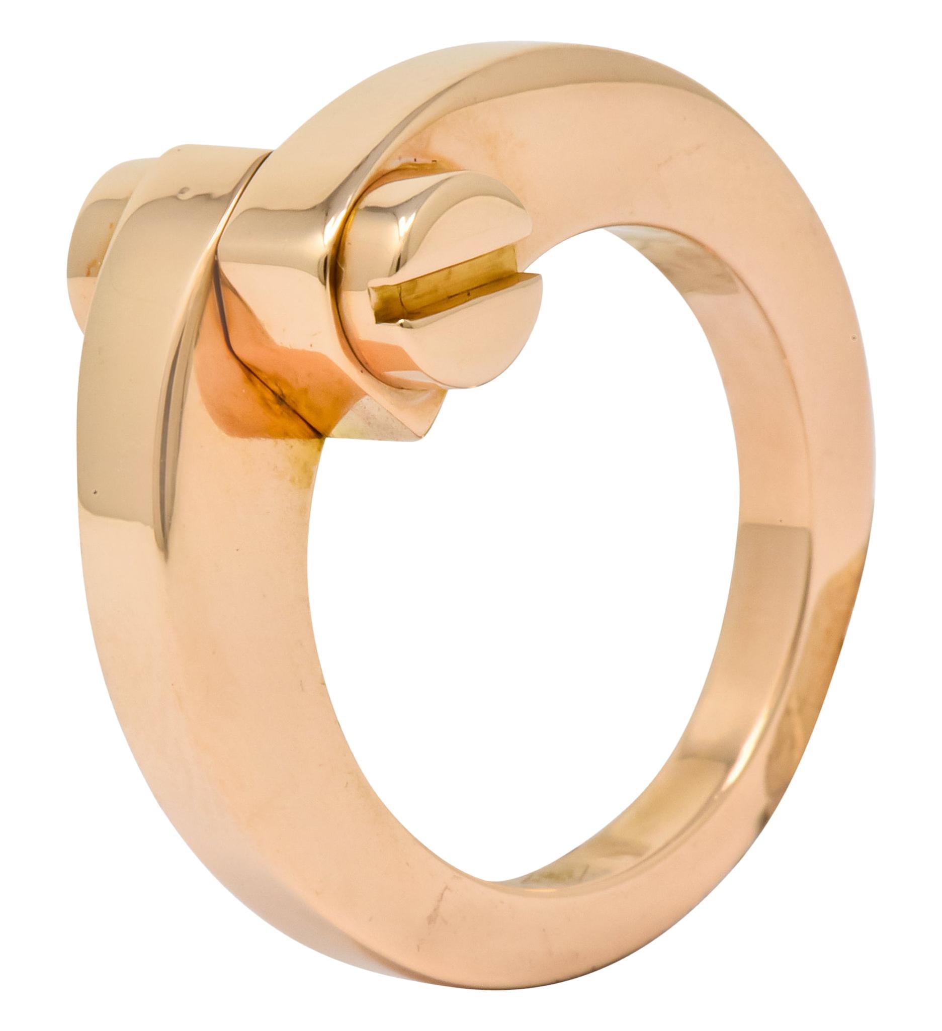 Cartier 18 Karat Rose Gold Menotte Bypass Band Ring, circa 1990s