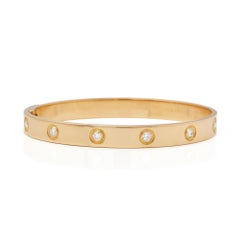 Cartier 18 Karat Rose Gold Six Diamond Love Bangle