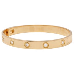 Cartier 18 Karat Rose Gold Six Diamond Love Bangle