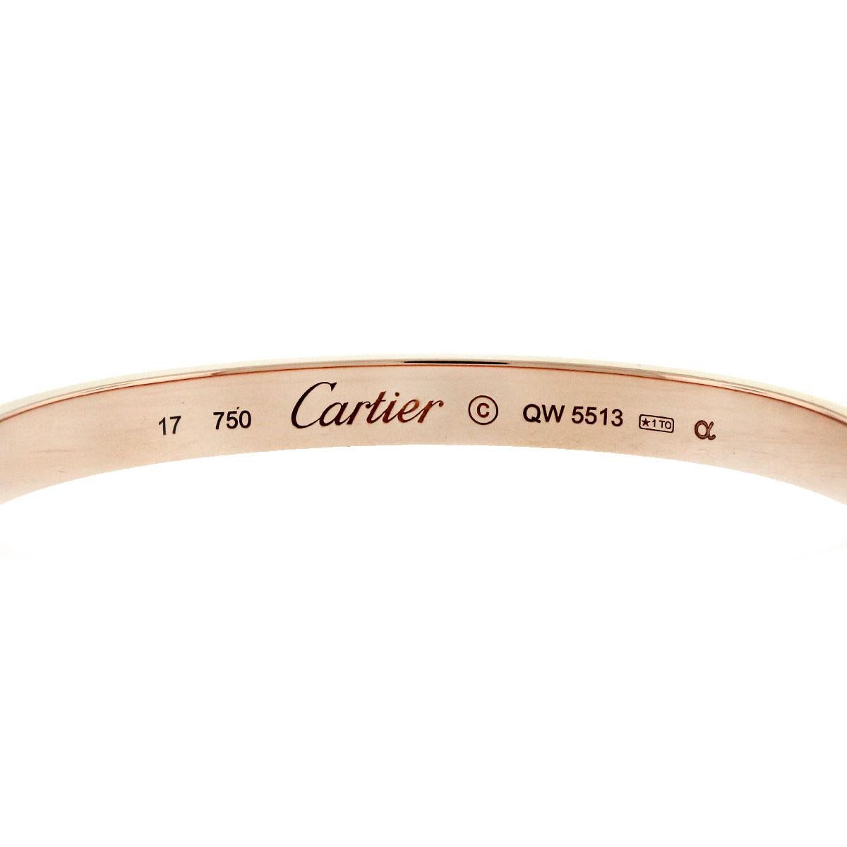 Designer-Cartier
Material-18k Rose gold
Total Weight-29.6g (19.0dwt)
Bracelet Measurements-Size 17/7
Clasp Details-Screw - Old screw style
Additional Details-This item comes with Presentation box, screwdriver and service papers!
SKU-G9434