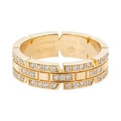 Cartier 18 Karat Rose Gold Tank Francaise Diamond Band Ring 1.04 Carat