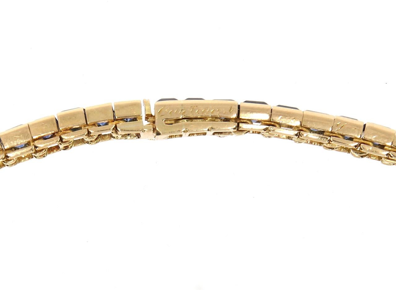 Contemporary Cartier, 18 Karat, Sapphire Line Bracelet For Sale