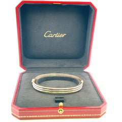 Cartier 18 Karat Tri Color Gold Trinity Bangle Bracelet With Box