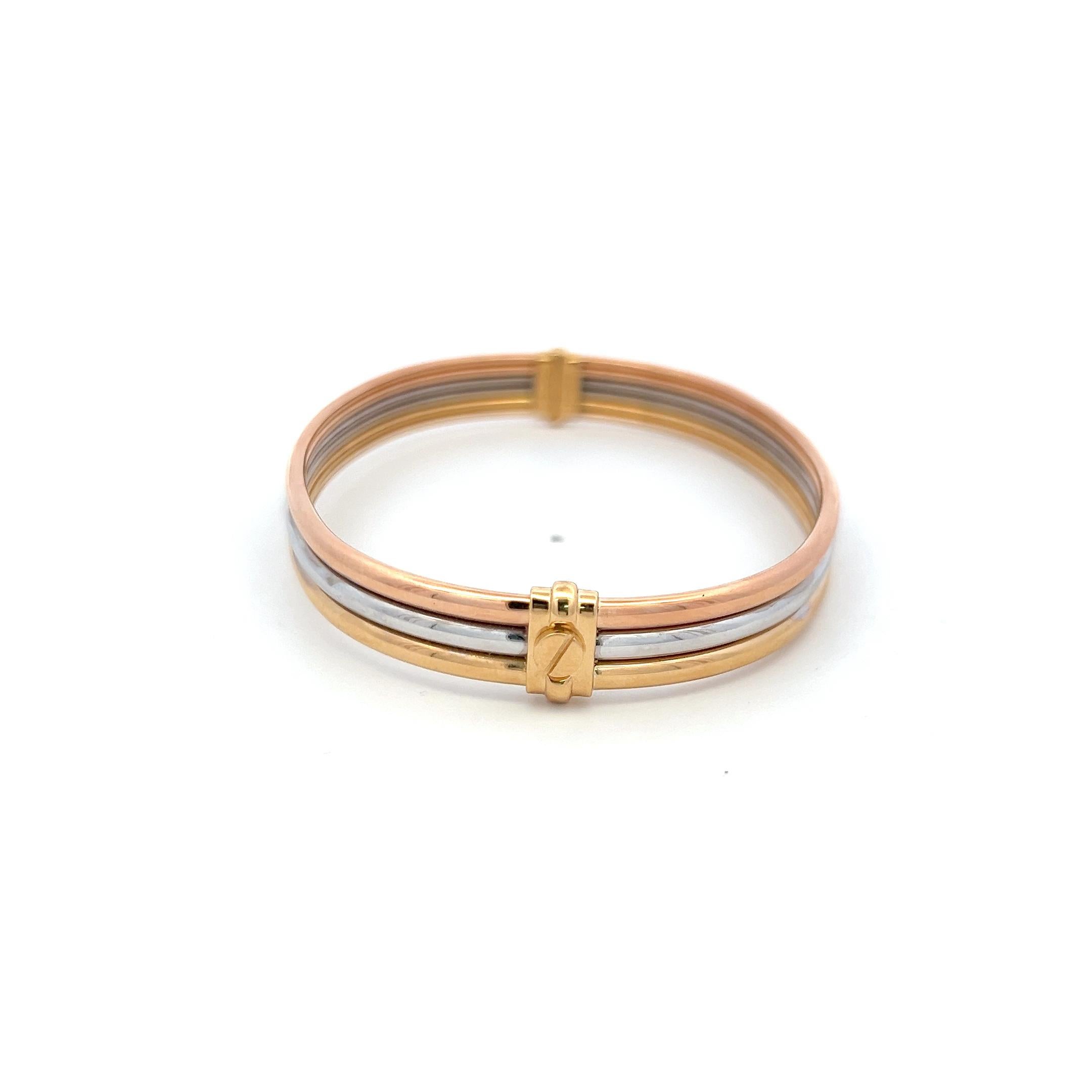 Cartier 18 Karat Tri Color Gold Bangle Trinity Bracelet With Box 1