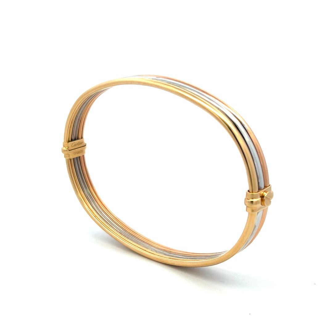 Cartier 18 Karat Tri Color Gold Bangle Trinity Bracelet With Box 4