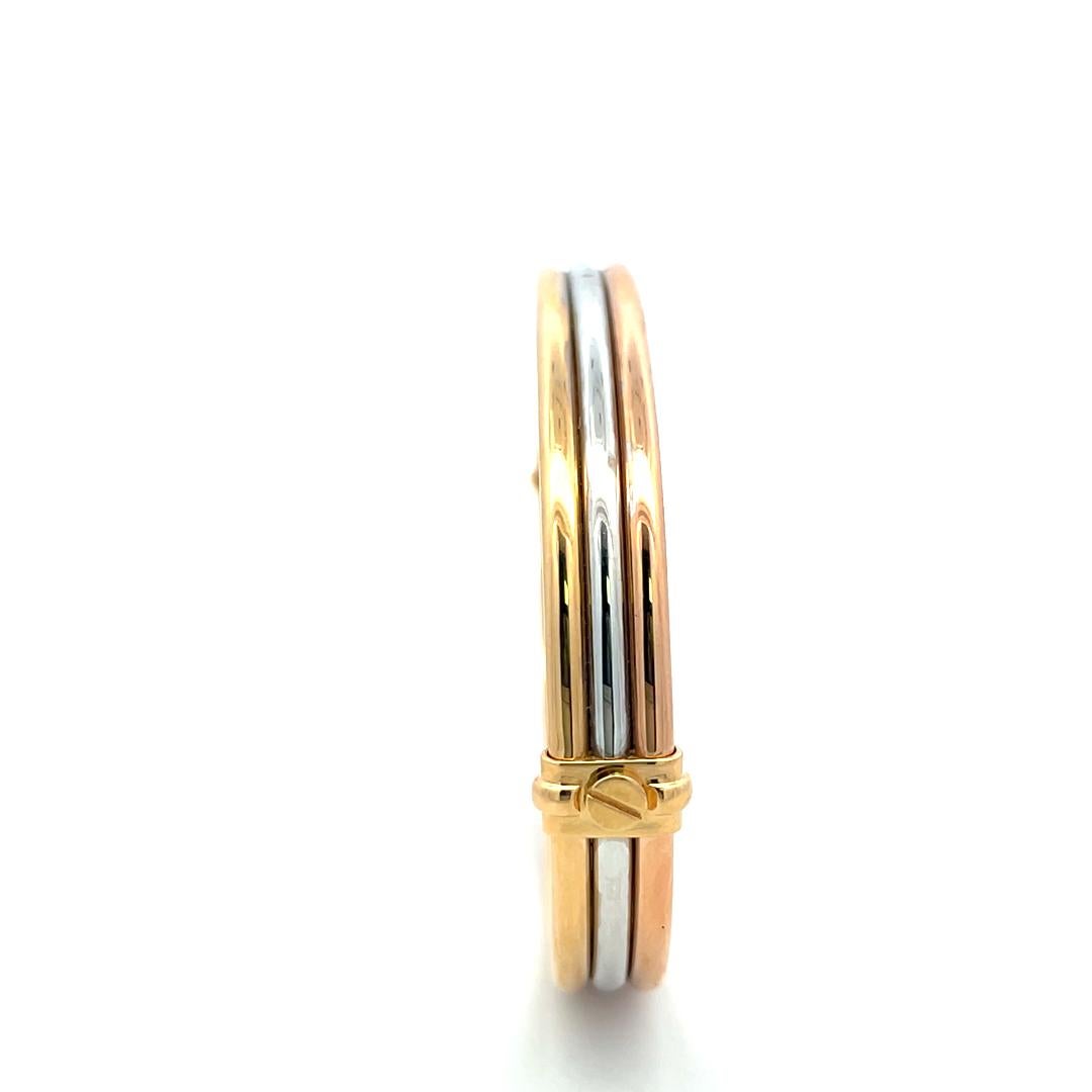Cartier 18 Karat Tri Color Gold Bangle Trinity Bracelet With Box 5