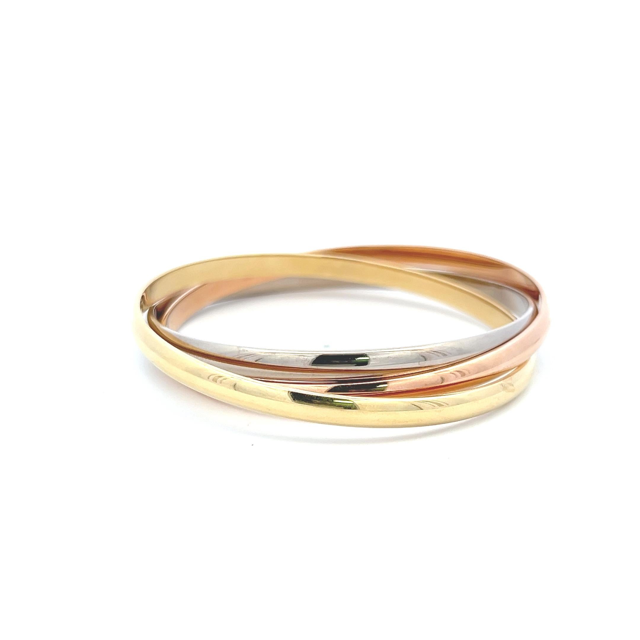 Designer:
CARTIER
Title:
Cartier 18 Karat Tri Color Gold Bangle Bracelet
Style:
Bangle
Metal:
18 Karat Tri Color Gold
Dimension:
7 INCH
Weight:
63.5 Grams
Condition:
Vintage And Estate
Product ID:
4J1528
Note:
Please note that all the non-GIA