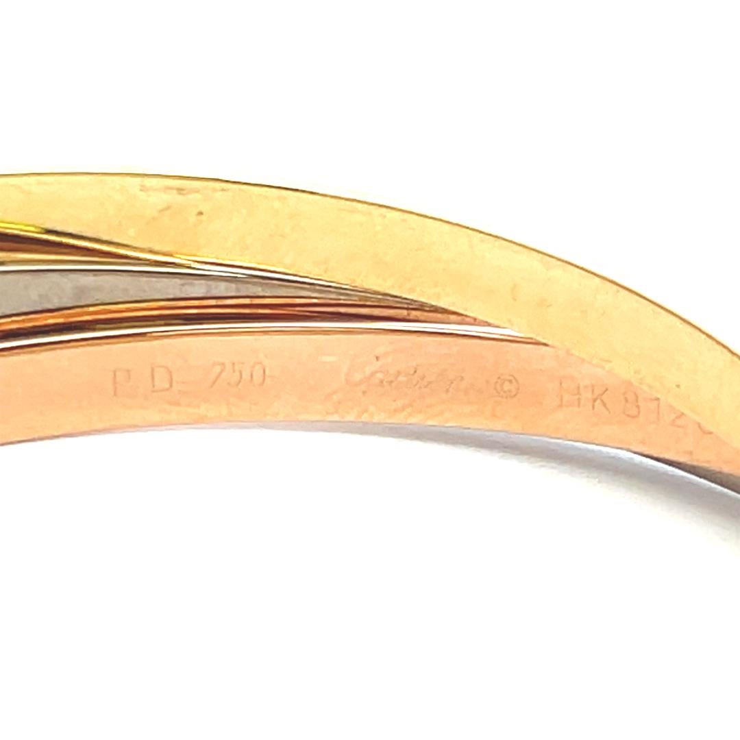 Cartier 18 Karat Tri Color Gold Bangle Trinity Bracelet with Paper en vente 2