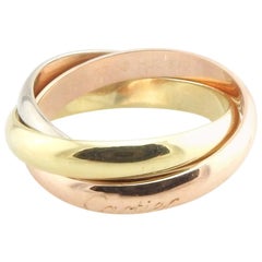 Cartier 18 Karat Tri Color Gold Trinity Rolling 3 Band Ring