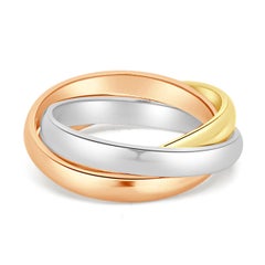 Cartier 18 Karat Tri-Color Trinity Ring