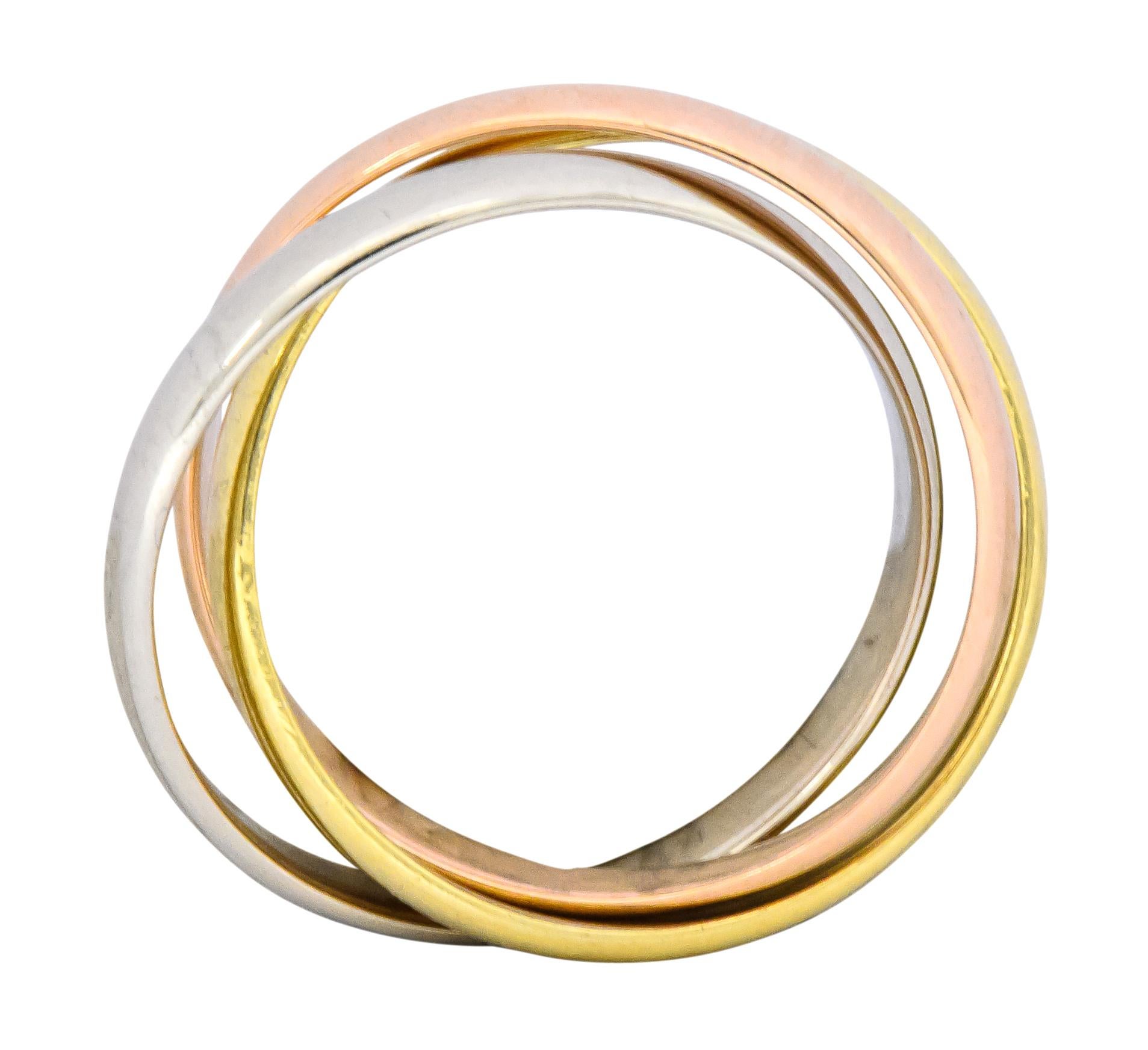 Cartier 18 Karat Tri-Colored Gold Unisex Trinity Band Ring 1