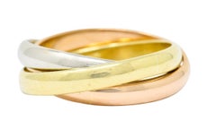 Cartier 18 Karat Tri-Colored Gold Unisex Trinity Rolling Ring
