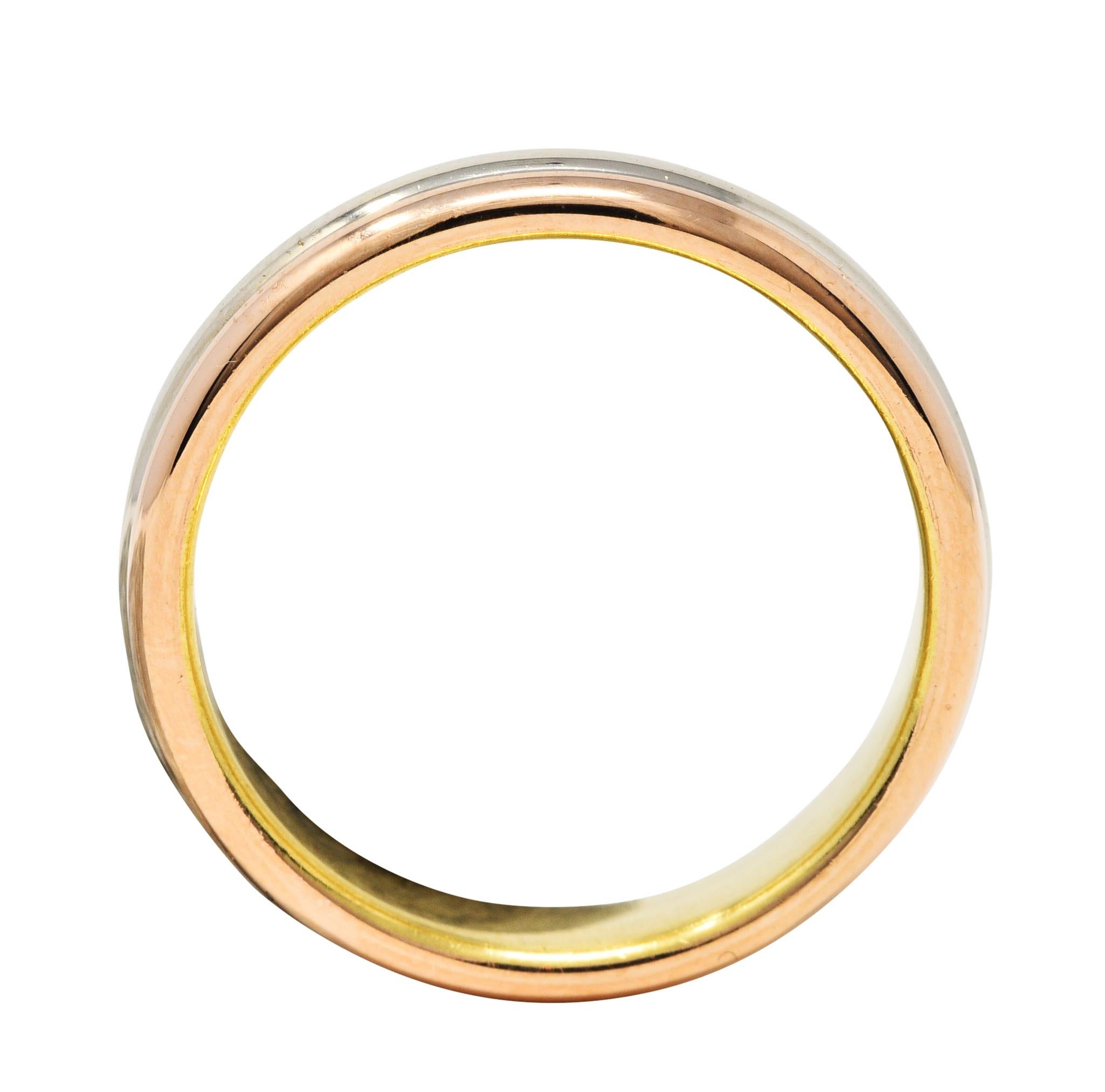Contemporary Cartier 18 Karat Tri-Gold Trinity Unisex Band Ring