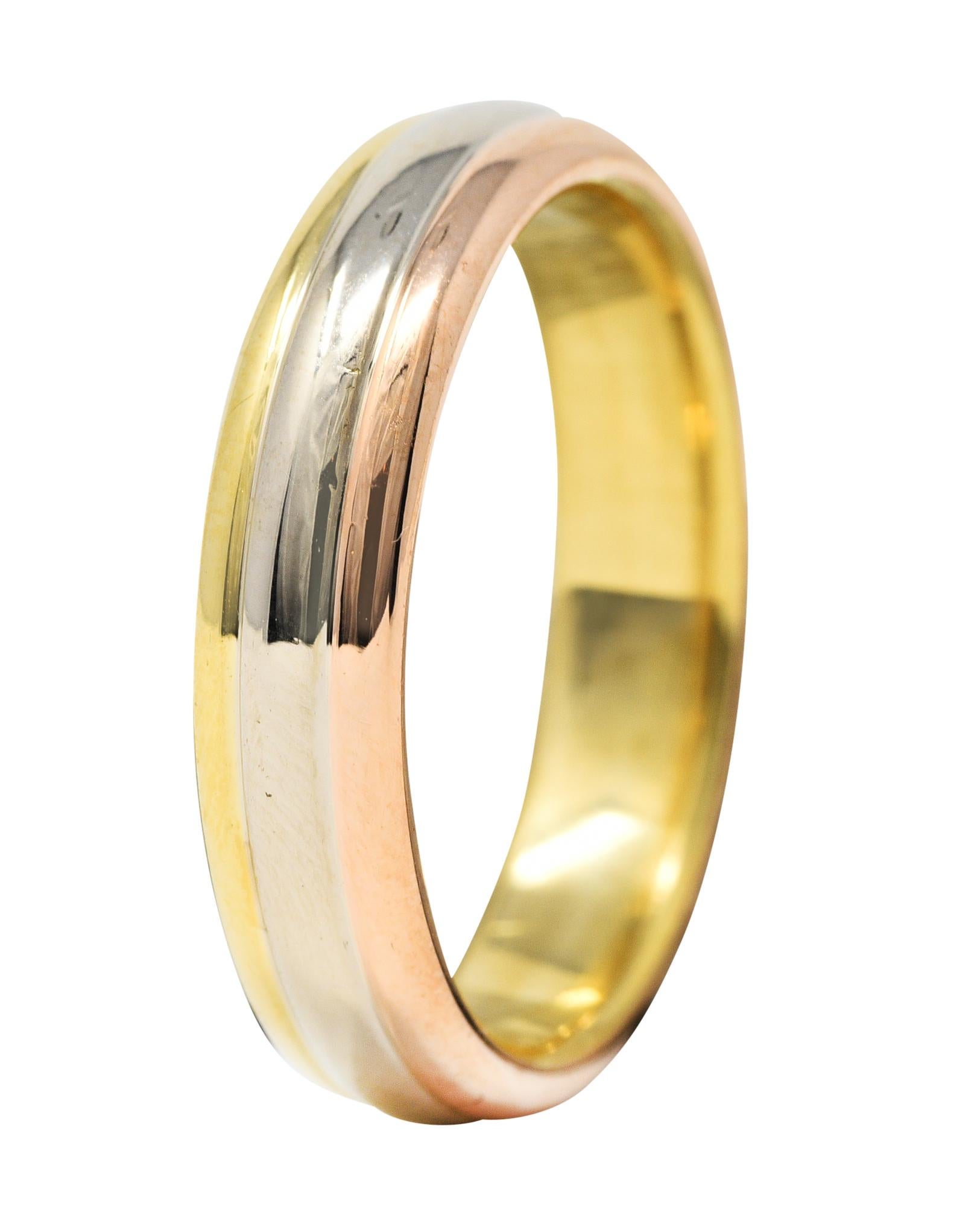 Cartier 18 Karat Tri-Gold Trinity Unisex Band Ring In Excellent Condition In Philadelphia, PA