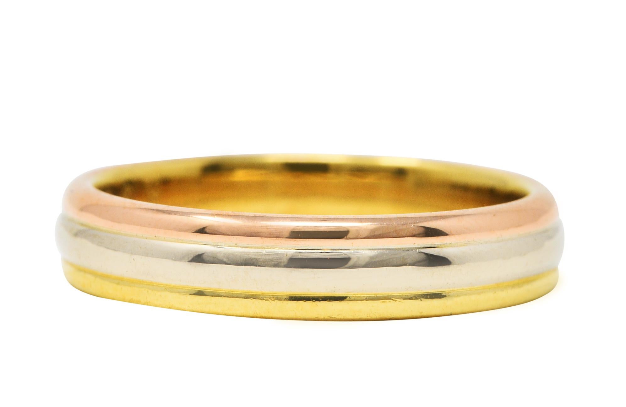 Cartier 18 Karat Tri-Gold Unisex Trinity Band Ring In Excellent Condition In Philadelphia, PA