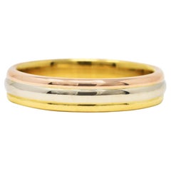 Cartier, bague unisexe unisexe à anneau en or tricolore 18 carats