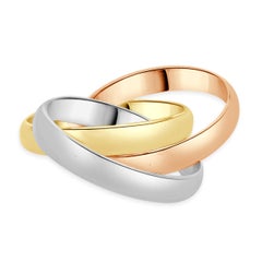 Cartier 18 Karat Tri-Tone Gold Trinity Ring