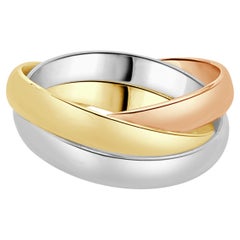 Cartier 18 Karat Tri-Tone Gold Trinity Ring