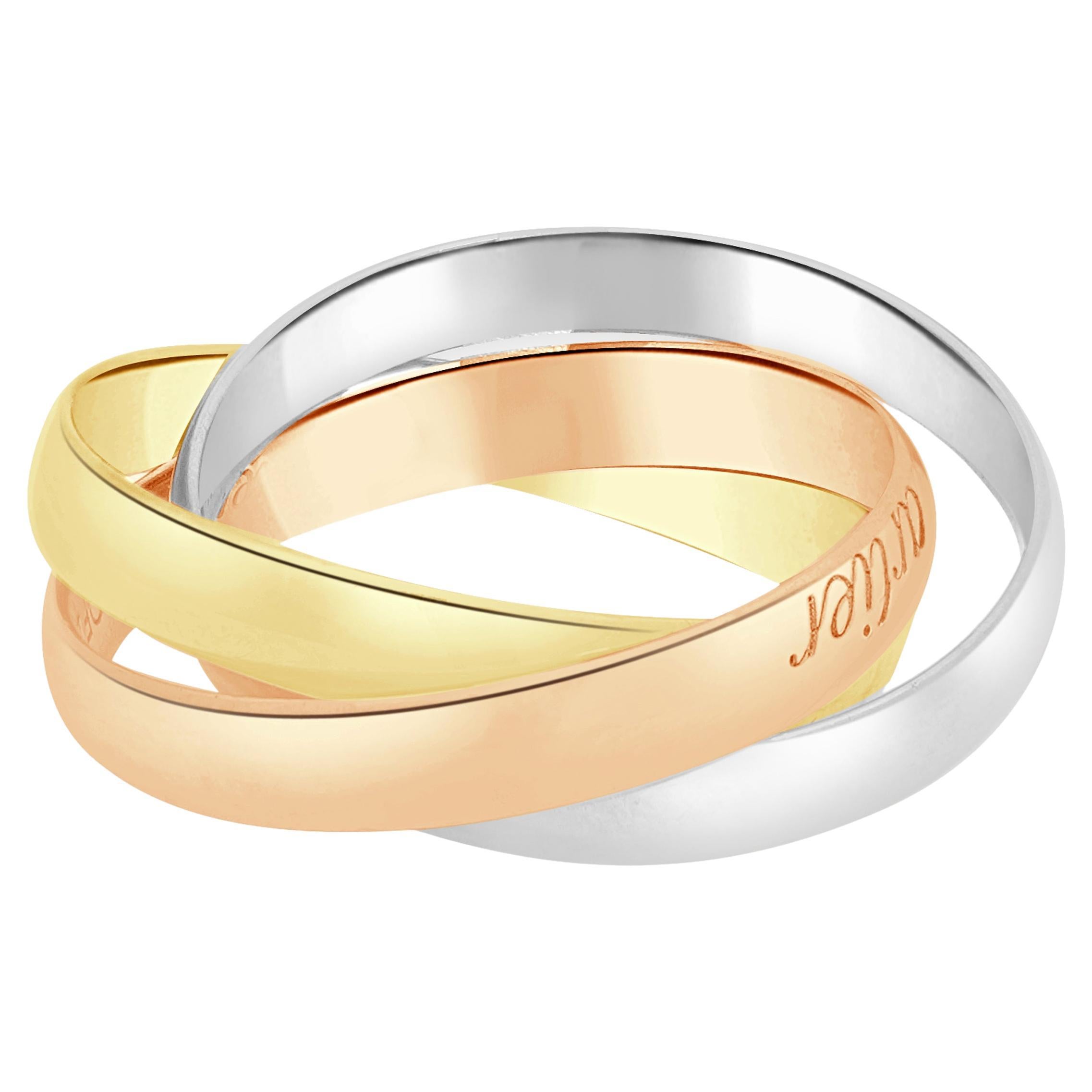 Cartier 18 Karat Dreifarbiger Trinity Ring