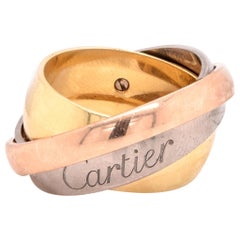 Cartier 18 Karat Tri-Tone Trinity Rolling Ring