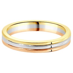 Cartier 18 Karat Tri-Tone Vendome Louis Wedding Band