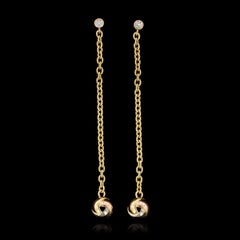 Cartier 18 Karat Tricolor Gold Baby Trinity Diamond Earrings
