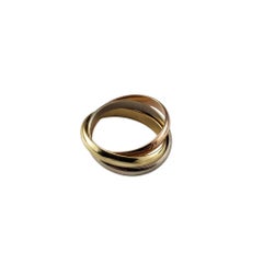 Cartier 18 Karat Tricolor Gold Trinity-Ring Größe 8,75 mit Schachtel #20328