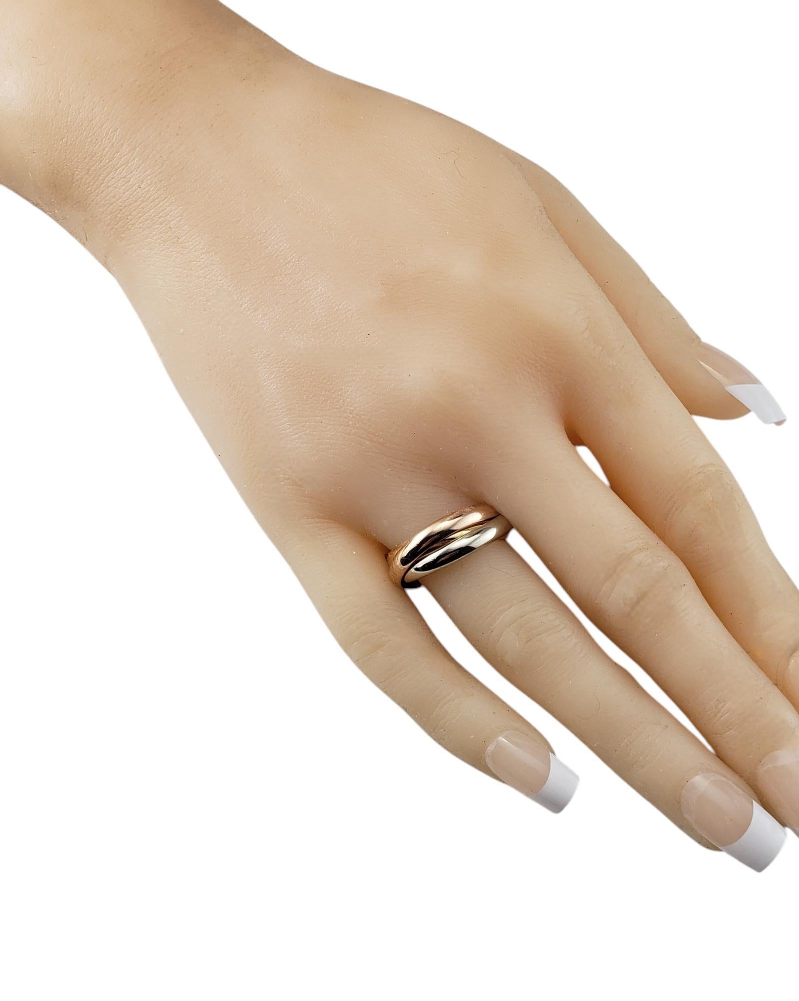 Cartier 18 Karat Tricolor Gold Trinity-Ring Größe 8,75 mit Schachtel #20328 im Angebot 2