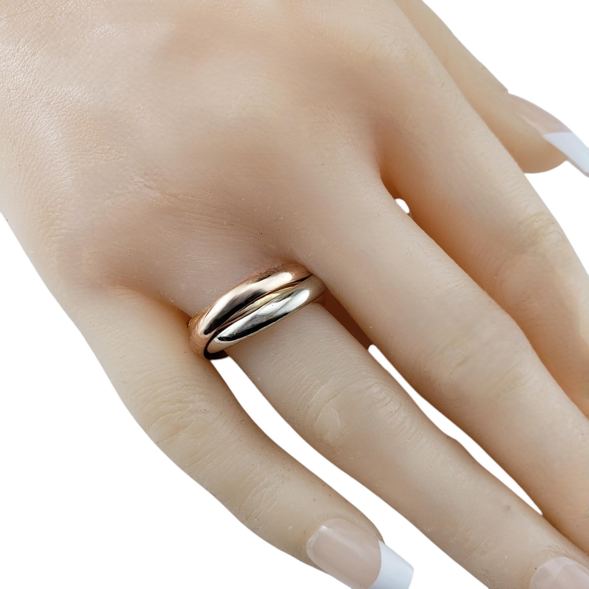 Cartier 18 Karat Tricolor Gold Trinity-Ring Größe 8,75 mit Schachtel #20328 im Angebot 3