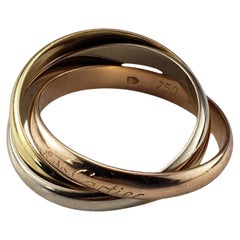 Cartier 18 Karat Tricolor Gold Trinity Band Ring Size 8.75 with box #20328