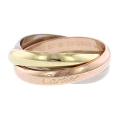 Cartier 18 Karat Tricolor Gold Trinity Rolling Ring