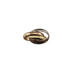Cartier 18 Karat Tricolor Gold Trinity Rolling Ring Size 6.25 box/papers #21394