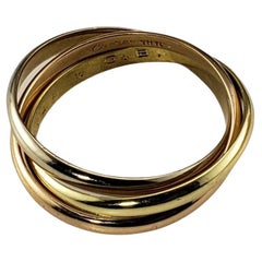 Cartier 18 Karat Tricolor Rolling Trinity Ring Size 8.5 #17087
