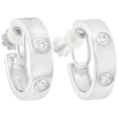 Cartier 18 Karat Weigold Love Hoop-Ohrringe mit 0,42 Karat Diamanten