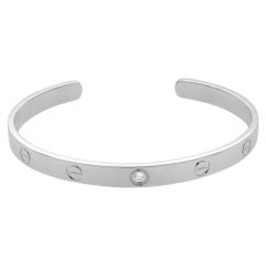Cartier Bracciale aperto Love in oro bianco 18 carati con 1 diamante