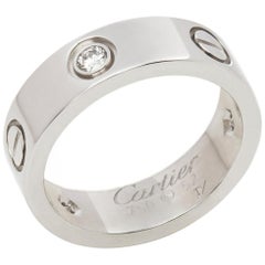 Cartier 18 Karat White Gold 3 Diamond Love Ring