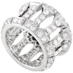 Cartier 18 Karat White Gold, 4.00 Carat Diamond Band Ring