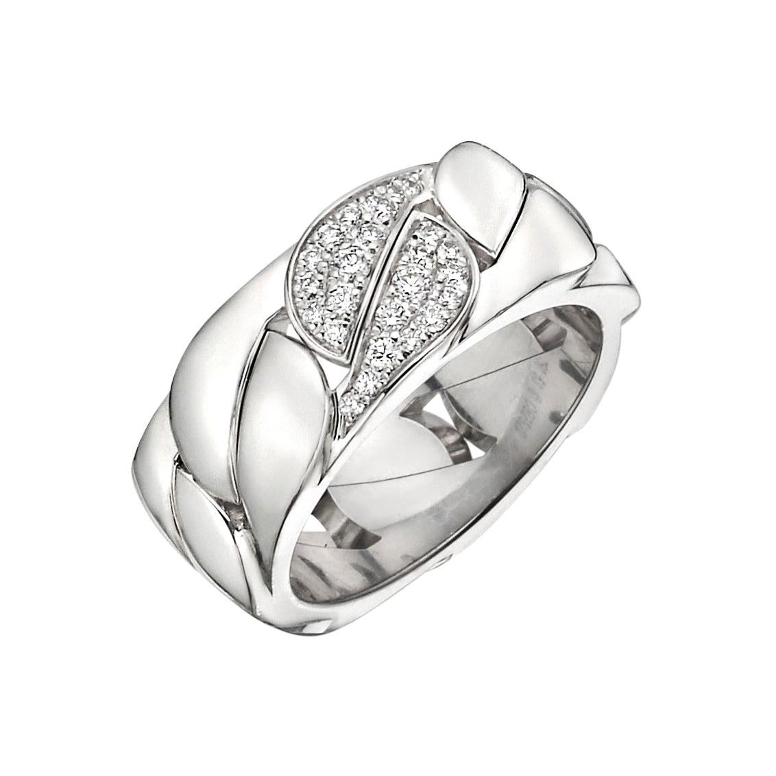 Cartier 18 Karat White Gold and Diamond "La Dona" Band Ring