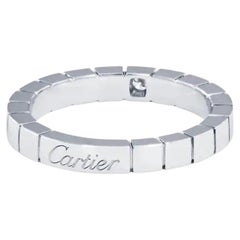 Cartier 18 Karat White Gold and Diamond Lanieres  Ring size 7